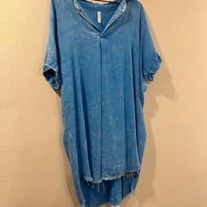 Zenana Outfitters Light Blue Denim Dress